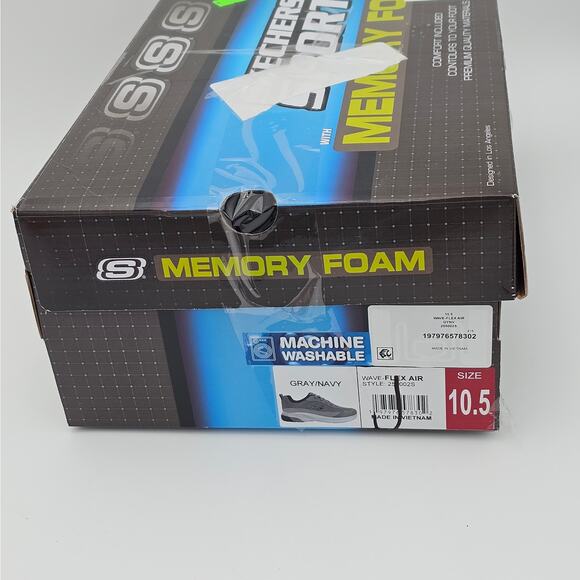 Skechers 10.5 Men's Machine Washable Lace-Up Wave-Flex Air Athletic Shoe 12 - Picture 4 of 5